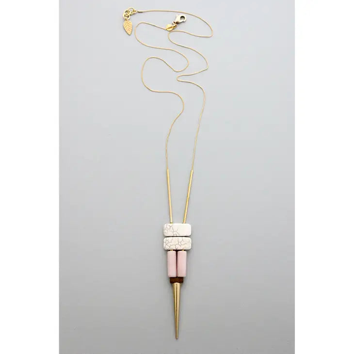 David Aubrey Magnesite + Agate Spike Necklace