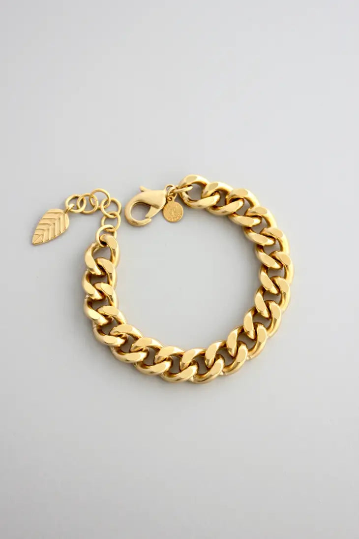 David Aubrey Chunky Curb Chain Bracelet Gold