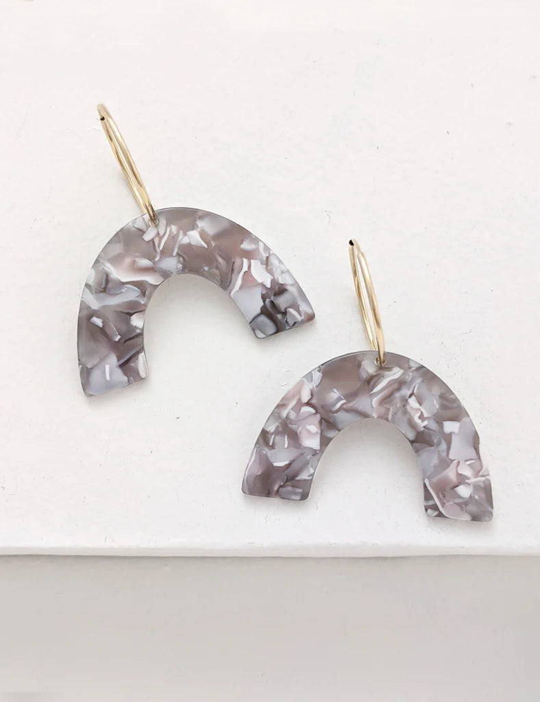 Nuance Speckled Arch Hoops - Grey