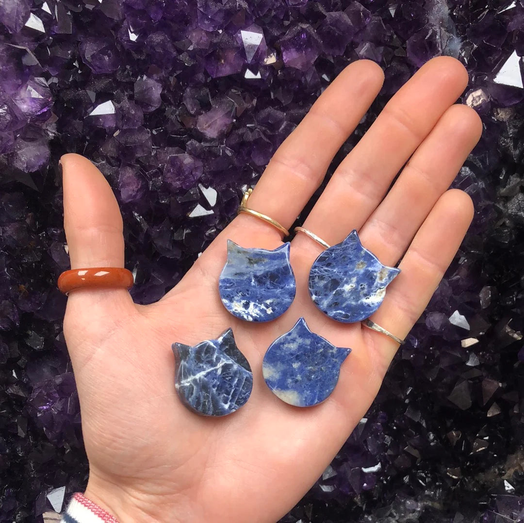Witch's Way Craft Sodalite Mini Cat Face