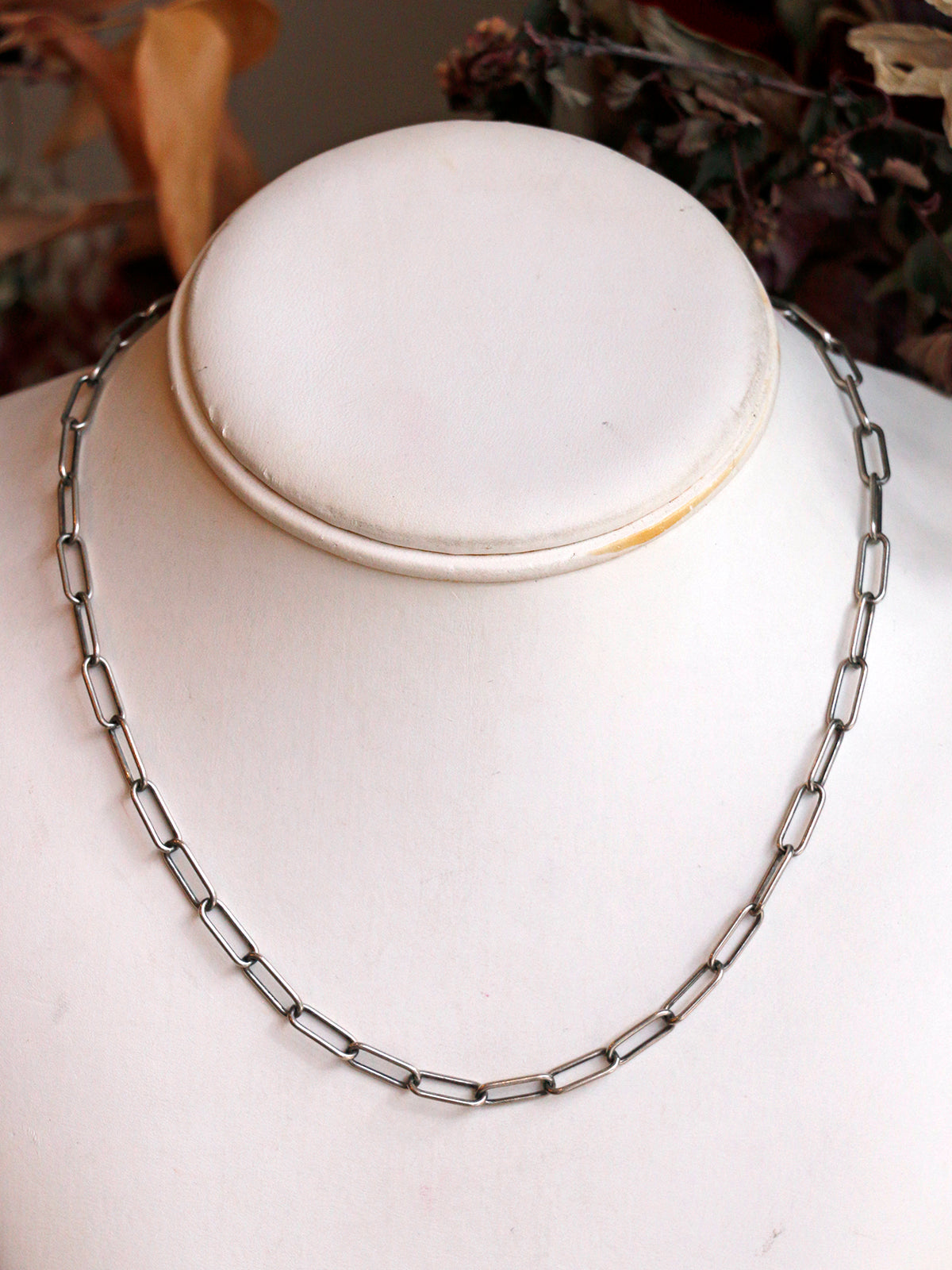 Susan Rifkin Oxidized Silver Paperclip Necklace
