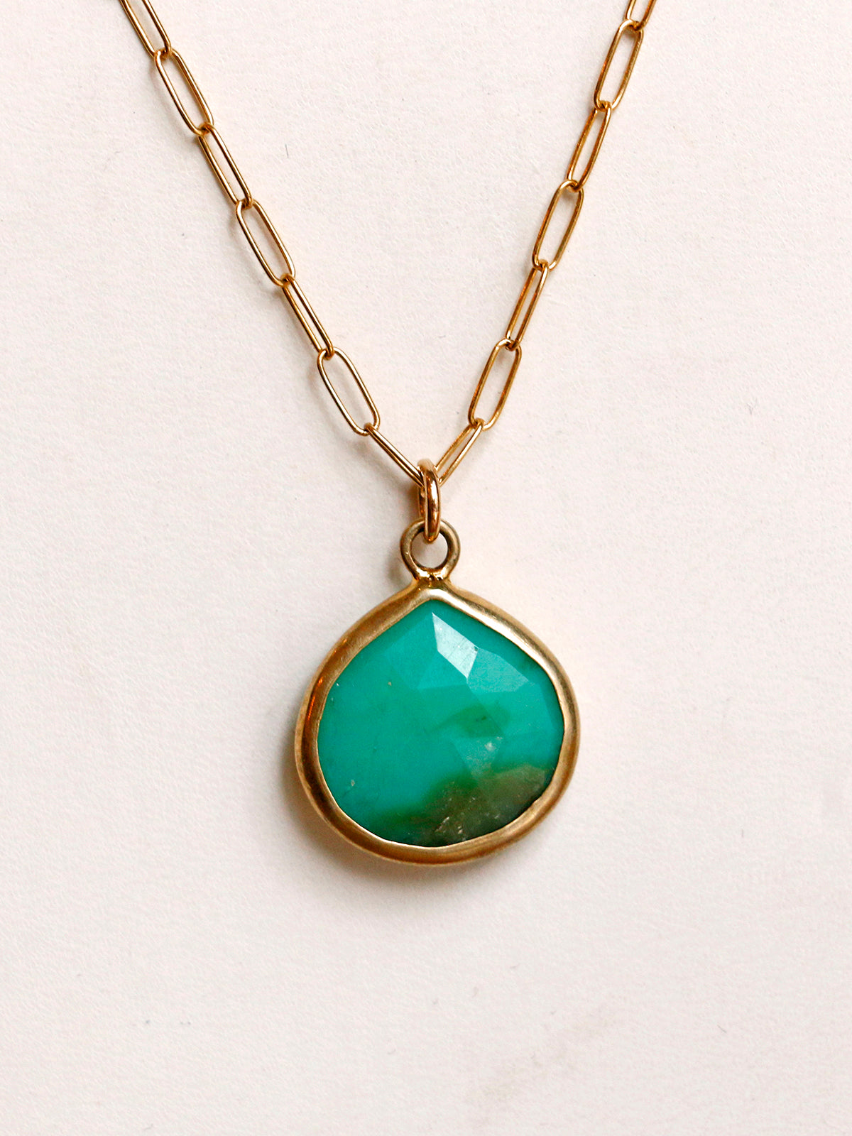 Susan Rifkin Turquoise Teardrop Pendant Necklace - Gold