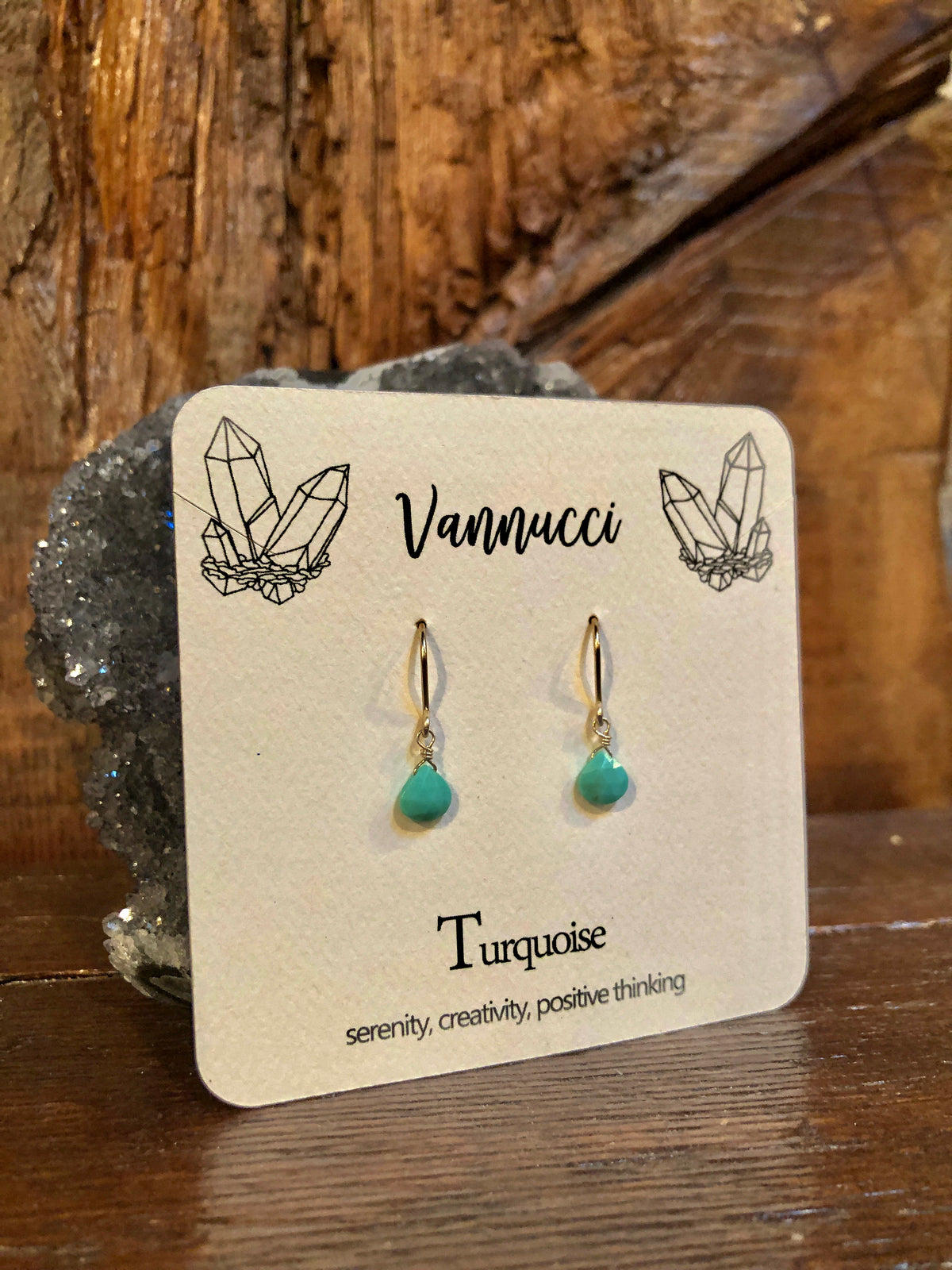 Vannucci Silver Turquoise Teardrop Earrings